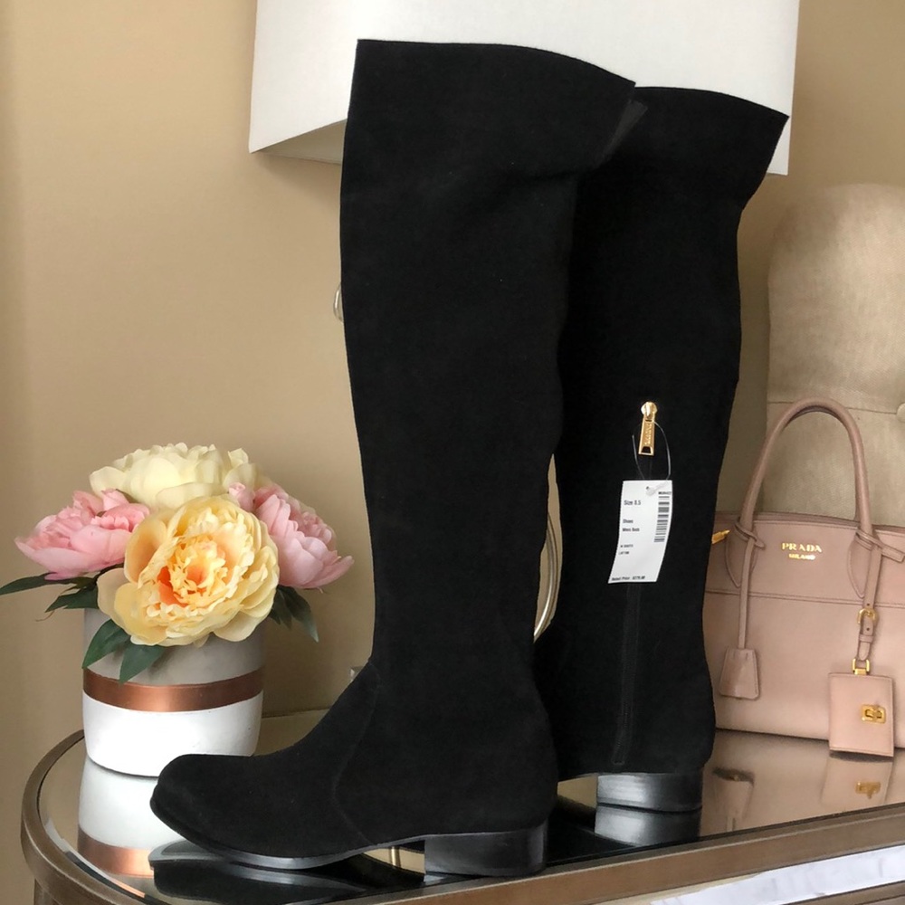 New ISAAC MIZRAHI Genuine Suede Moyen Yolanda Square Toe Over the knee boots - Picture 2 of 14